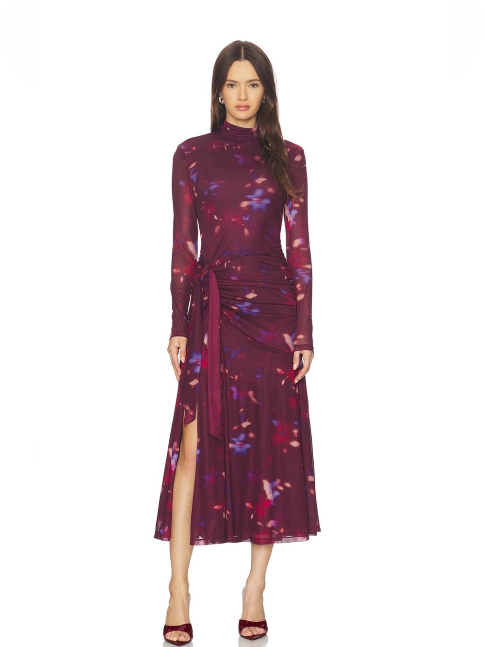 ASTR The Label Aubriella Dress in Dark Plum
